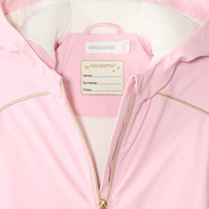 Parka impermeable para niña con capucha y cremallera, lisa. 
