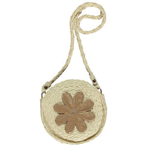 Bolso bandolera efecto trenzado con flor de lentejuelas para niña 
