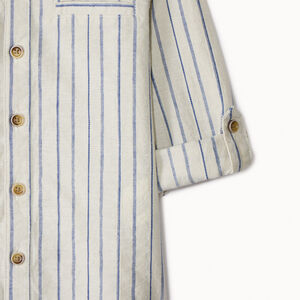 Camisa de rayas con mangas largas retráctiles para bebé niño 