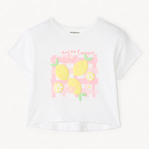 Camiseta de manga corta con estampado 3D de limón para niña 