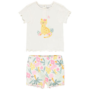 Conjunto pelele corto con estampado de leopardo para bebé niña con aperturas según la edad 