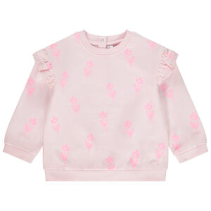 Sudadera de felpa oversize estampado flores para bebé niña  Main Sudadera de felpa oversize estampado flores para bebé niña