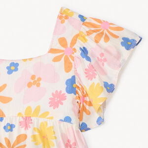 Túnica de manga corta con estampado de flores niña. 