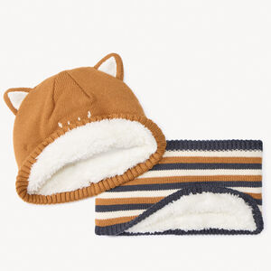 Conjunto gorro y cuello de punto divertido para bebé 