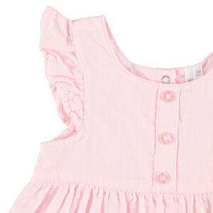 Conjunto con vestido de manga corta con volantes y bloomer 