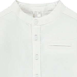 Camisa de manga larga unicolor con cuello mao para bebé niño 