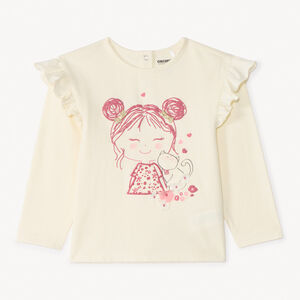 Camiseta de manga larga con estampado divertido para niña bebé. 