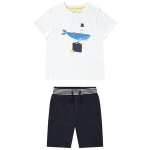 Ensemble de plage t-shirt print baleine + short pour garçon Main Ensemble de plage t-shirt print baleine + short pour garçon