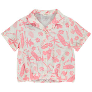 Camisa manga corta en tetra estampado exótico para niña  Main Camisa manga corta en tetra estampado exótico para niña