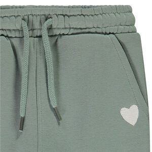 Jogging liso con bordado de corazón para bebé niña 