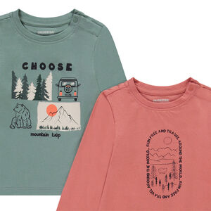 Lot de 4 t-shirts manches longues prints fantaisie pour bébé garçon 