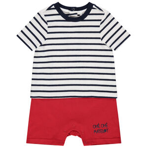 Combinación corta efecto 2 en 1 a rayas colocadas 