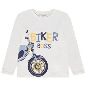 Camiseta de manga larga de jersey estampado verano para niño 