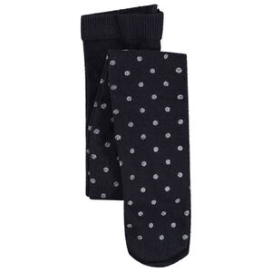 Medias gruesas con estampado de lunares plateados. 