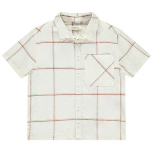 Camisa de manga corta a cuadros para niño 