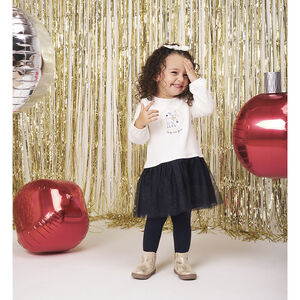 Robe de Fêtes bi-matière pour bébé fille Main Robe de Fêtes bi-matière pour bébé fille