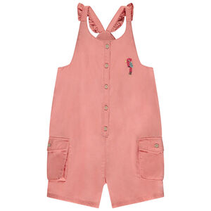 Salopette corta bordado pájaro para bebé niña 