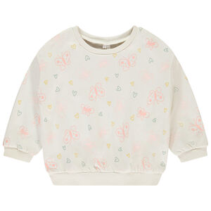 Sudadera de felpa oversize con estampado de mariposas para niña  Main Sudadera de felpa oversize con estampado de mariposas para niña