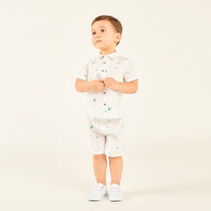 Conjunto de 2 piezas: camisa + pantalones cortos con estampado de tortugas para bebé niño. 