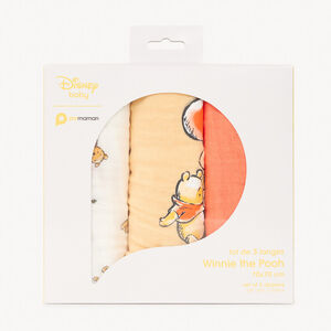 Lote de 3 muselinas de Winnie la Pooh Disney - 70x70 cm 