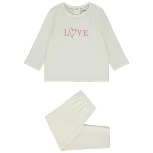 Pijama largo de 2 piezas de terciopelo para bebé niña 