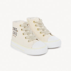 Zapatillas altas de lona con cremallera para bebé niña 