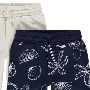 Lote de 2 bermudas en felpa con diseño para niño 