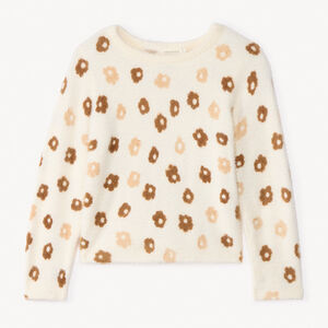 Pull manches longues fantaisie en tricot pelucheux pour fille   Main Pull manches longues fantaisie en tricot pelucheux pour fille