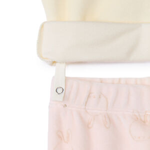 Pijama de 2 piezas de terciopelo con estampado de conejo para bebé niña con acabados diferentes según la edad 