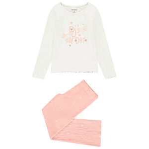 Set de pijama largo bicolor con estrellas brillantes para niña  Main Set de pijama largo bicolor con estrellas brillantes para niña
