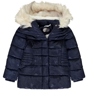 Chaqueta de abrigo con estampado de corazones para niña 