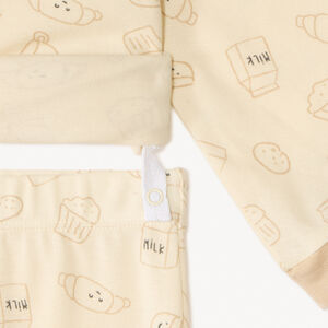 Set de pyjama long 2 pièces imprimé breakfast pour bébé garçon 
