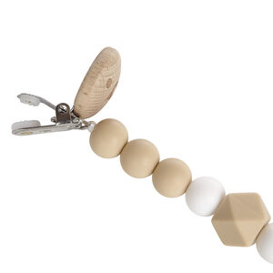 Sujetador de chupete de silicona - Beige 