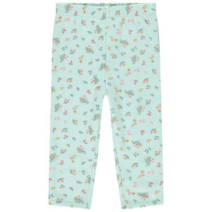 Pijama de 2 piezas con estampado de flores para niña con acabados variados según la edad. 