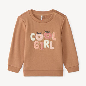 Sudadera de felpa para niña con bordado de bucle decorativo. 