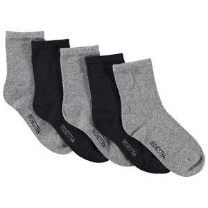 Juego de 5 pares de calcetines lisos grises/negros 