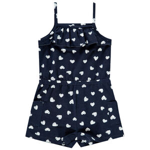 Pelele corto estampado de corazones para bebé niña 