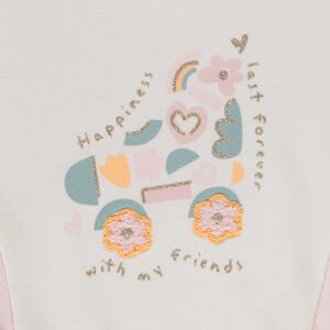 Conjunto jogging felpa estampado roller para bebé niña 