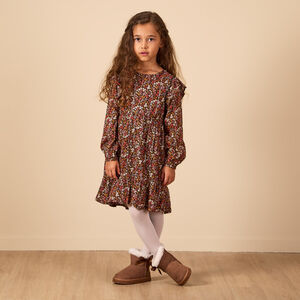 Vestido de manga larga con volantes en los hombros para niña  Main Vestido de manga larga con volantes en los hombros para niña