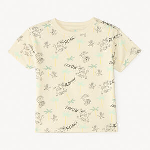 Camiseta de manga corta 1/2 oversize imprimida del Rey León de Disney para bebé niño. 