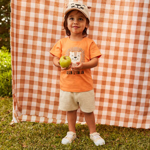 Camiseta de manga larga con estampado de león para bebé niño 