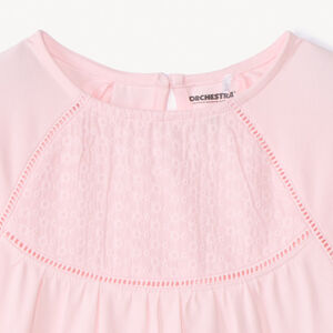 T-shirt manches longues uni à broderie pour fille  Main T-shirt manches longues uni à broderie pour fille