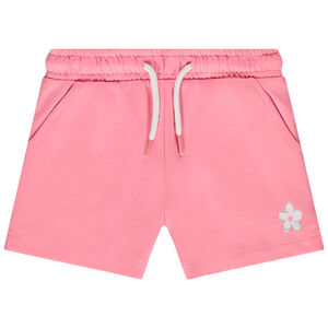 Short de felpa liso con estampado floral para niña 