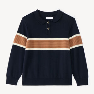 Suéter con diseño niño con cuello tipo polo. 