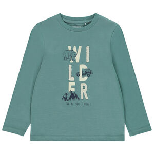 Camiseta de manga larga con parches de rizo para niño 