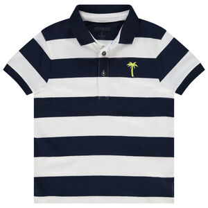 Polo de manga corta rayas con bordado de palmera para niño 