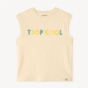 Camiseta sin mangas de jersey con bordado tipo rizo para niño 