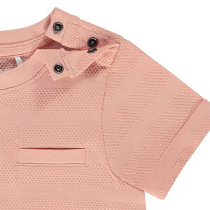 Camiseta de manga corta de punto pop corn para bebé niño 