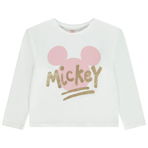 Camiseta manga larga con estampado brillante de Mickey Disney niña 
