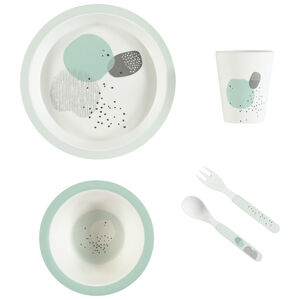 Conjunto para comer Sweetgraphic de bamboo 5 piezas - Verde Main Conjunto para comer Sweetgraphic de bamboo 5 piezas - Verde